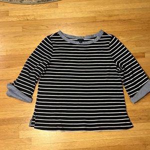 Nautica womens XL blue & white striped top